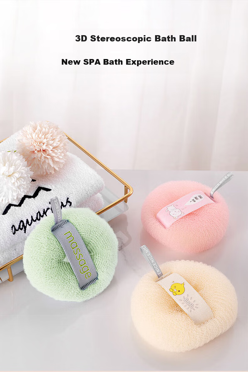 Baoshi Bath Loofah, Non-Spill Bath Sponge, Exfoliating Washcloth for Men, Women And Children, Bathing Essential, 3D Massage Bath Sponge, Bath Flower, 2-Pack 5