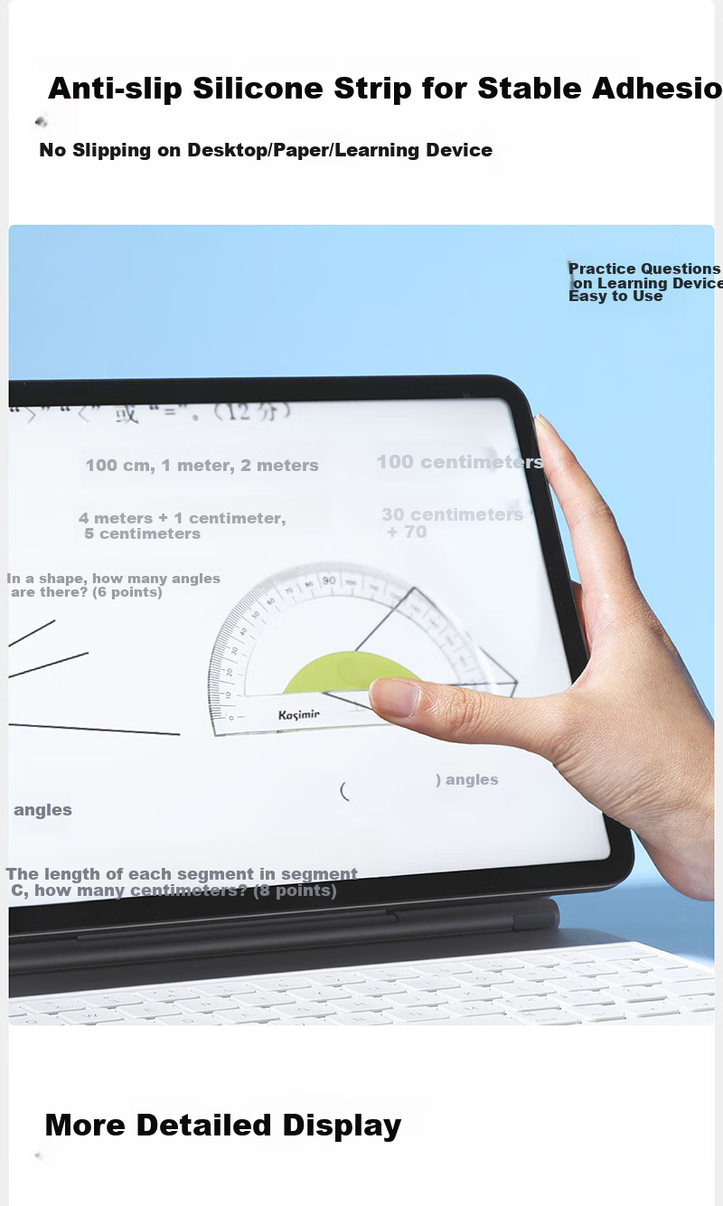 Kasimir Ruler for Primary School Students, Multi-Functional Triangle Measuring Tool, Soft Ruler, Anti-Nearsightedness Geometry Drawing Hollow High-Precision Drawing Ruler, 15cm Straight Edge Triangle Ruler 3