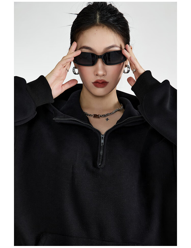 ICH MODE American Vintage Oversized Hoodie Women Spring Loose Jacket New Oversize White Flower Gray XL 19