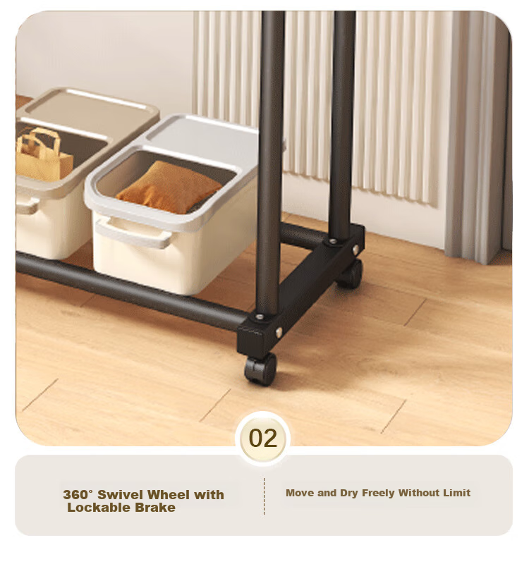 Jingjiayi Floor-Standing Clothes Drying Rack for Balcony, Indoor, Bedroom, Dormitory, Home Use, Simple Shoe And Hat Storage Rack 10
