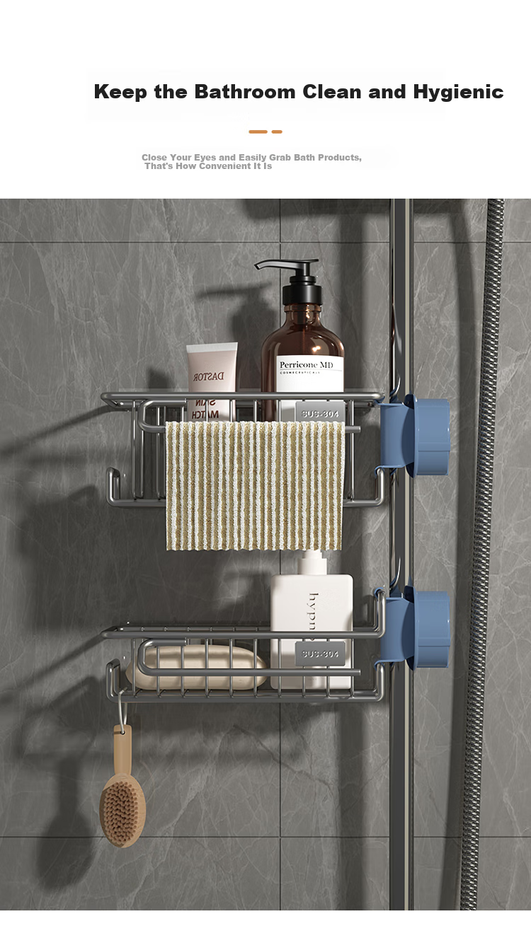 Maxcook Kitchen Storage Rack, 304 Stainless Steel Countertop Organizer, Dishcloth Holder, Draining Rack, Sink Shelf MCZW9721 8