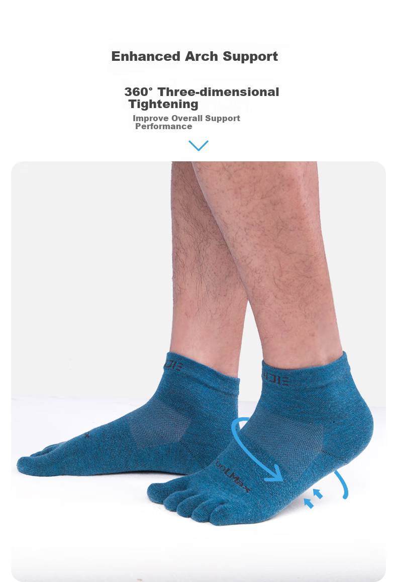 AONIJIE Socks for Men And Women, Five-Toe Socks, Sports Professional Marathon Hiking Trekking Quick-Dry Mid-Calf Split-Toe Socks 5