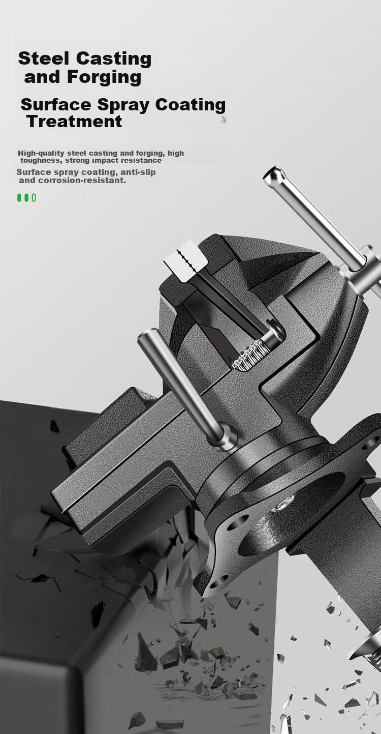 Baolian Bench Vise, Small Multifunctional Household Universal Mini Bench Vise, Workbench Flat-Jaw Small Vise, Bench Woodworking Clamp 12