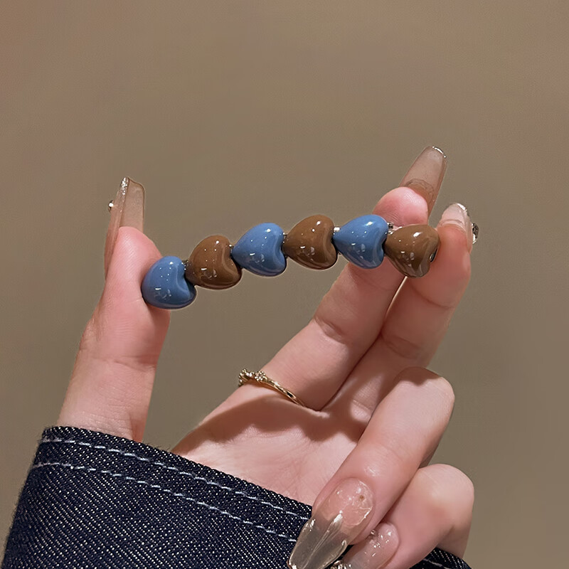 Jiaoxuefei Sea Salt Milk Coffee Heart Side Hair Clips 2 Pieces New Niche Bangs Clip Forehead Fragments Side Hairpin One-Word Clip 7