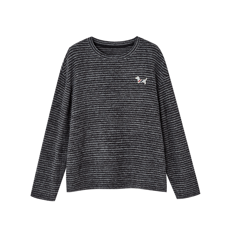 Demana Warm Comfortable Practical Winter Simple Round Neck Embroidered Loose Fit Petite Sweatshirt for Women