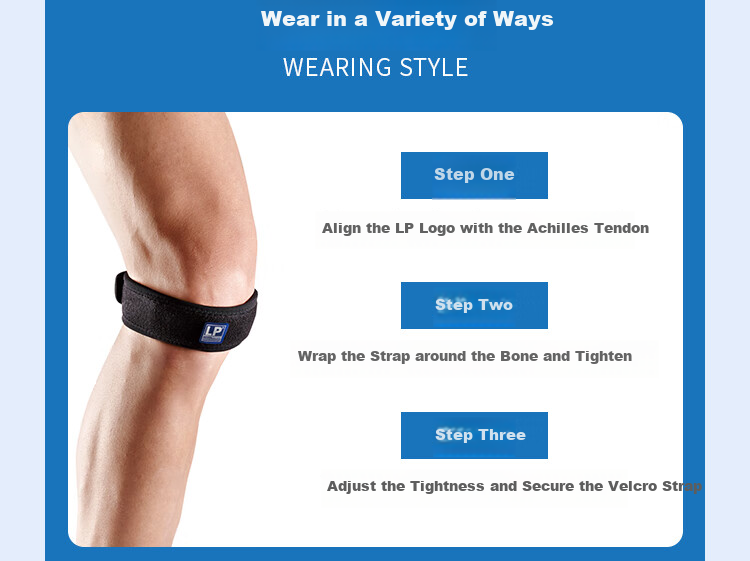 LP 760R1 Professional Lightweight Patellar Strap Knee Brace, Breathable Cylindrical Pad, Patella Compression Band for Running And Jump Rope, One Size Fits All 13