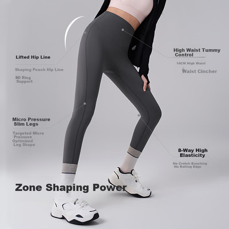Guniangjia [Liu Haocun's Choice] Shark Leggings for Women, High-Waisted Tummy Control And Butt-Lifting Shaping Yoga Pants, Nine-Point Capri Leggings