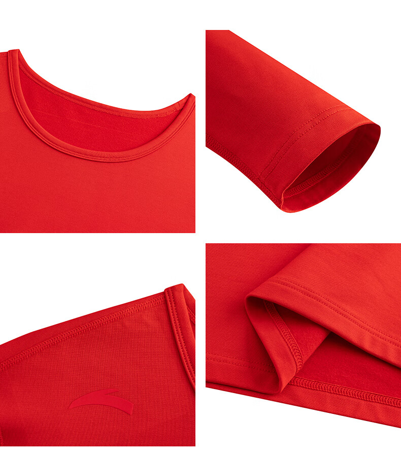 ANTA Warm Core Men's Anti-Static Fleece Lined Thermal Underwear Set Crew Neck Top and Bottom Base Layer 34