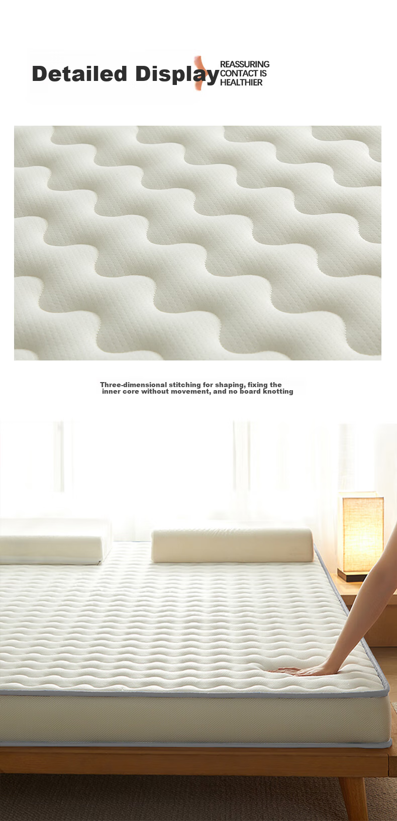Hengyuanxiang Foam Mattress, 1.8m X 2m, Tri-Fold Tatami Mat, Double Bed Pad for Home Use, Removable And Washable 9