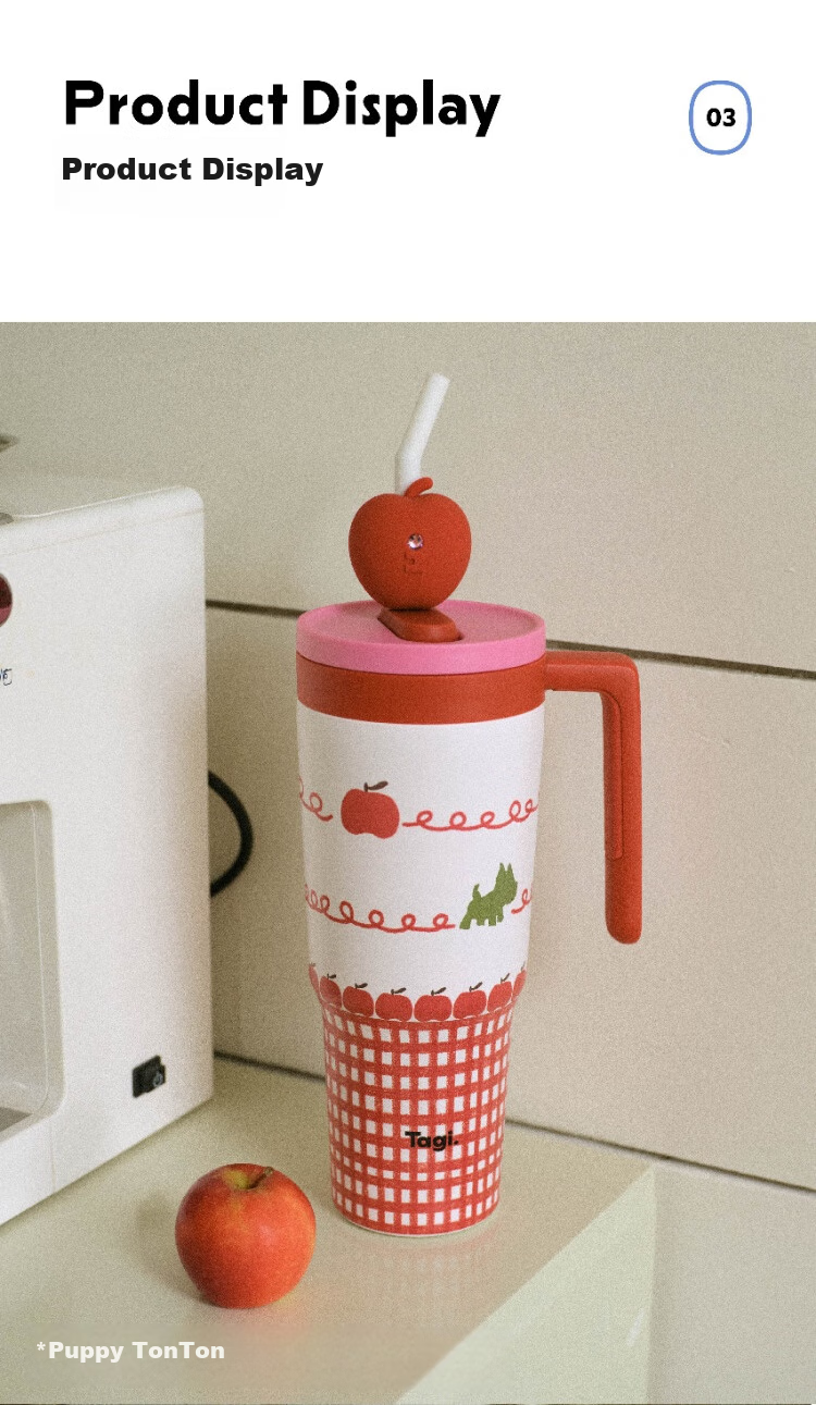 Tagi, Tiaohua Tiantan Straw Autumn And Winter Insulated Cup, 316L Stainless Steel Inner Liner, Duntun Cup, Hot Water Cup, Mid-Autumn Festival Gift 3