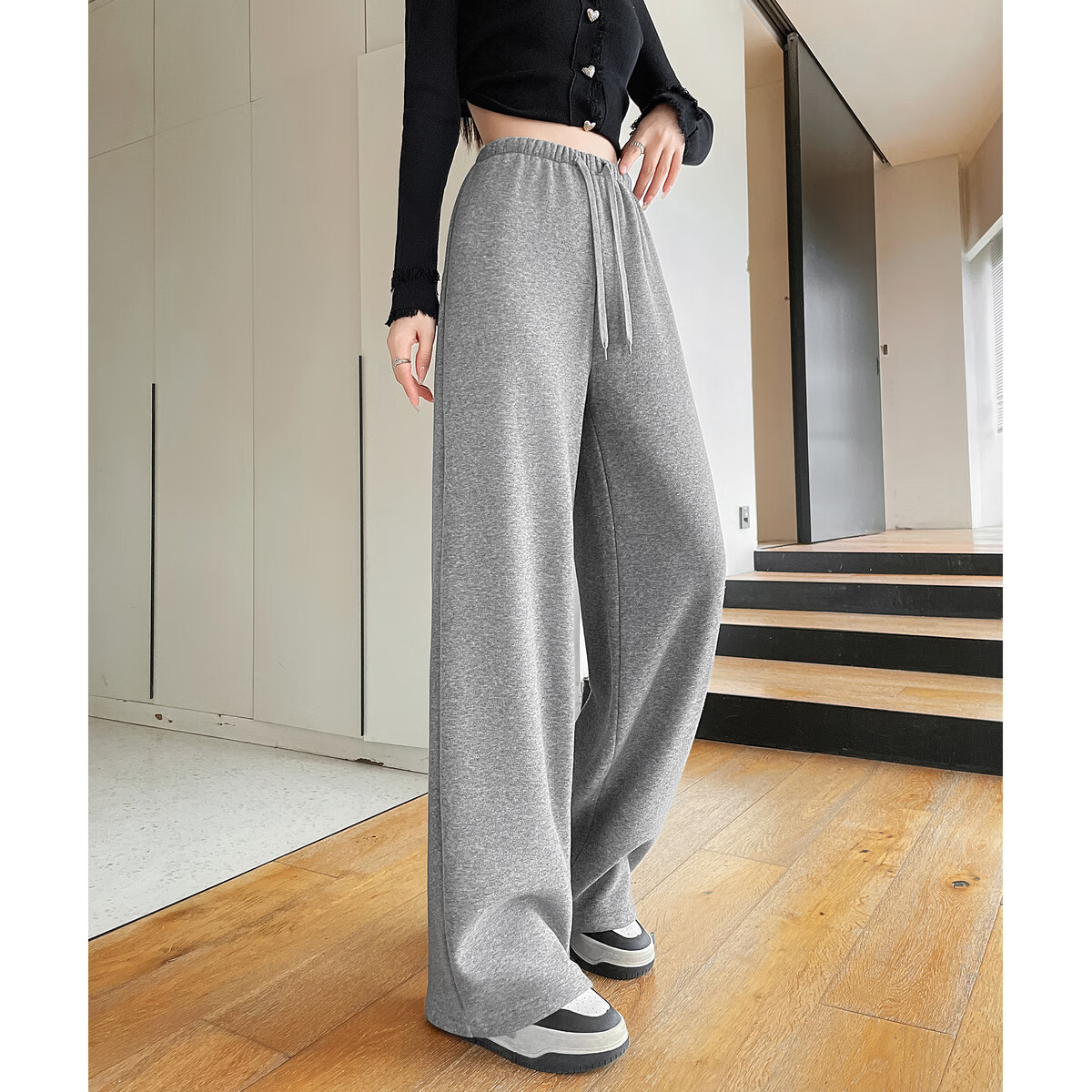 TonLion 2025 Winter Women's High-Waist Straight Casual Pants