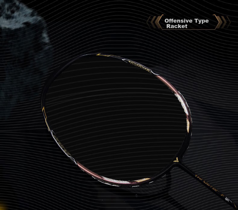 VICTOR Badminton Racket, Black And Gold Falcon, High-End Professional Offensive Type, Ultra-Light Carbon Fiber, TK-FC Dark 4U Unstrung Racket 3
