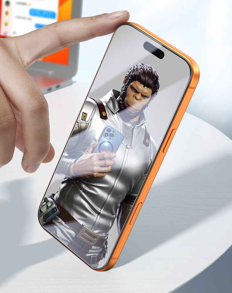 Mr. Blue Gorilla Tempered Glass Screen Protector for iPhone 17 Pro Max/16 Pro Max, 3D Airbag Anti-Shatter Edge and Anti-Fingerprint Mobile Phone Film 1