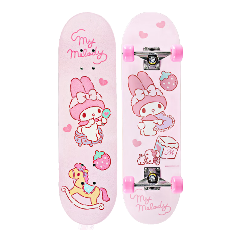 Mesuca Melody Collaboration Children's Skateboard, Four-Wheel Double-Kick Board, Kids' Toy Board, Gift