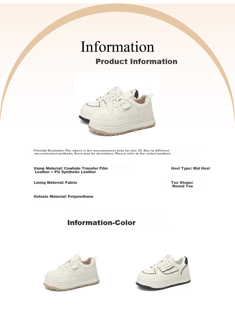DAPHNE Thick-Soled White Sneakers for Women, 2026 New Summer Lace-Up Shoes, Fashionable Versatile Canvas Shoes for Wome 3