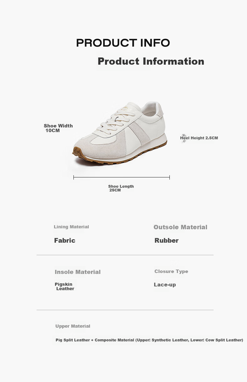 Belle Lightweight Oxygen Agan Training Shoes for Women Student Autumn New Lightweight Height Increasing Casual Shoes B2660CM5 Cream White 36 17