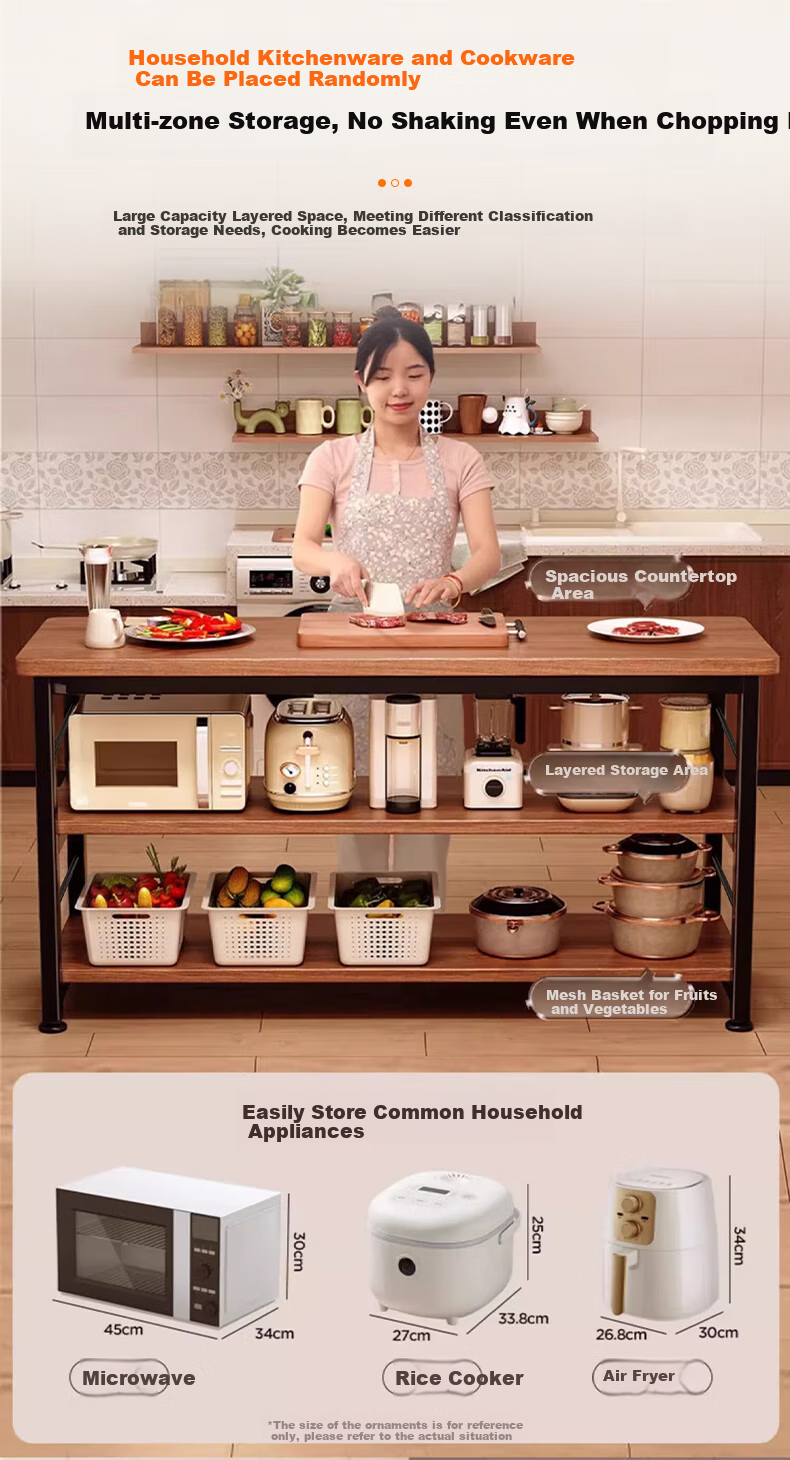 Quanpinwu Kitchen Storage Rack, Multifunctional Floor Cabinet, Cutting Table, Workbench, Sideboard Storage Rack, Narrow Cabinet, Coffee Table, 83 4