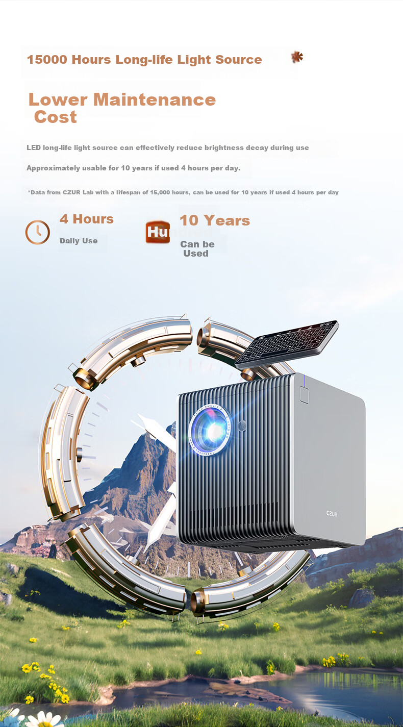 CZUR Conference Star Projector, Office Meeting-Specific Video Conferencing All-In Machine, Daytime Use, Wireless Screen Casting, Ultra-Short Throw Projection, AI Intelligent System, Commercial Meeting Room Projector 16
