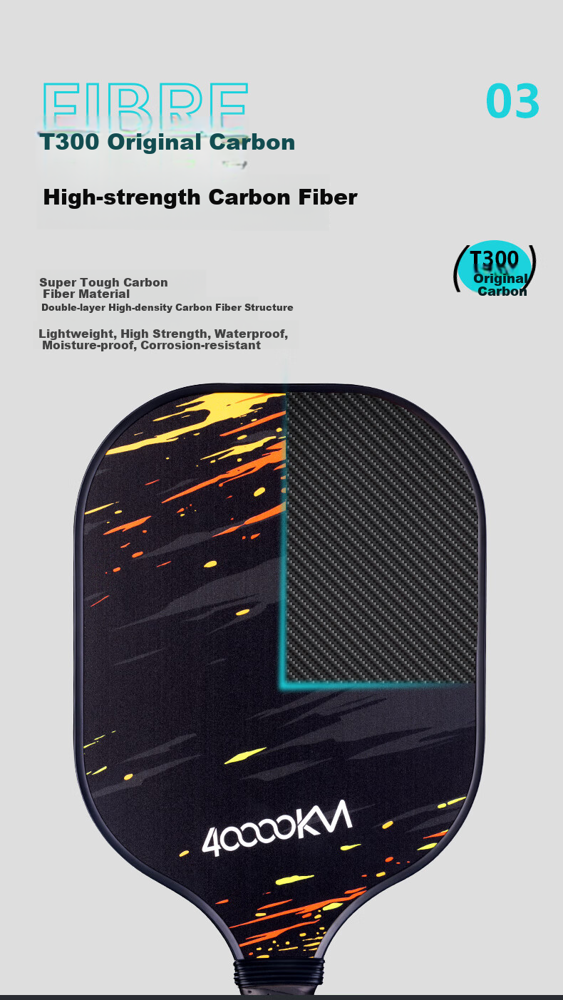 Siwangongli Paddle Set, T300 Carbon Fiber Double Racket Professional Model with PP Honeycomb Core, Durable Competition Grade, Ink Finish 6