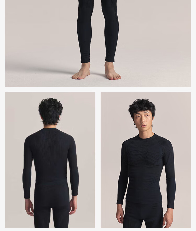 JD Jingzao Polypropylene Compression Quick-Dry Suit Men's Outdoor Sports Ski Running Thermal Underwear Black XL 10