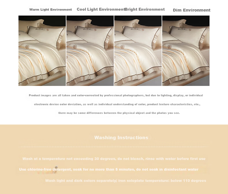 BEYOND Home Textiles 100-Piece Xinjiang Long-Staple Cotton Luxury Light Luxury Pure Cotton Bedding Set, Evening Breeze Style, 180cm Home Living Room 13