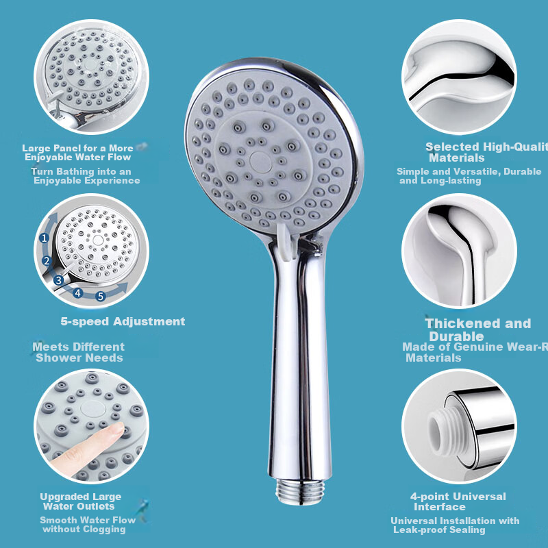 Chaojijiapin Shower Head, Multifunctional, Handheld And Wall-Mounted, Single-Head, High-Flow Bathroom Shower Head