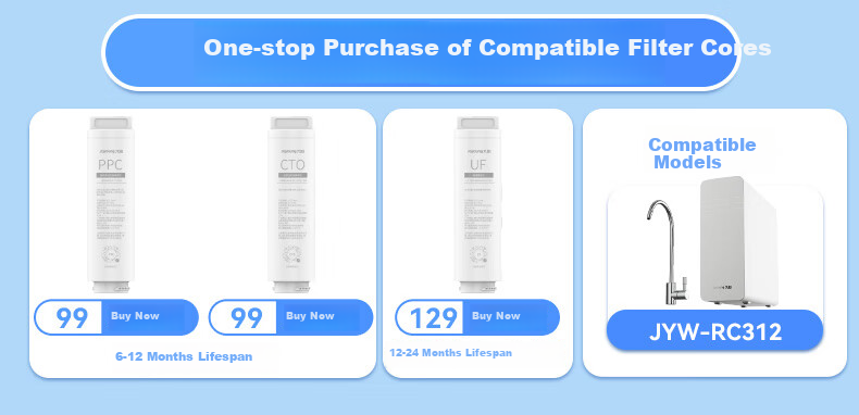 Joyoung Ultrafiltration Water Purifier for Home Direct Drinking, Kitchen Tap Water Purification System, 2.5L/min High Flow Rate JYW-RC312 2