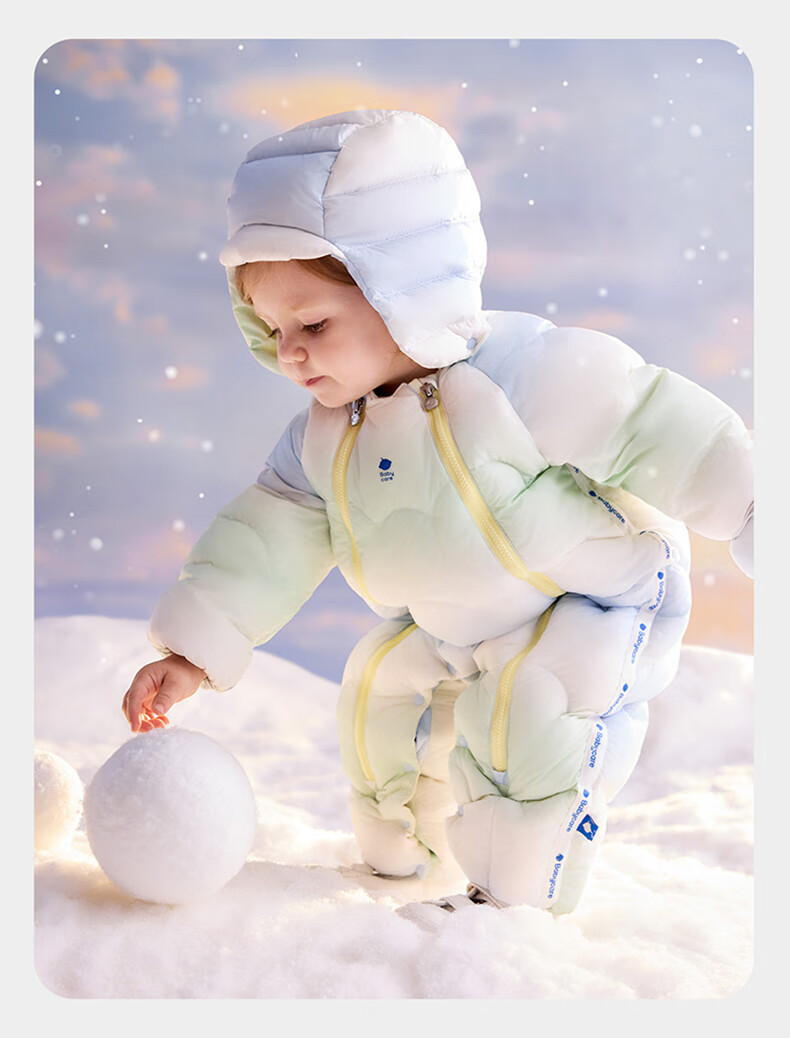 Babycare Kids Down Jacket Autumn Winter White Duck Down Warm Children's Lightweight Outerwear Baby Romper Mint Sky 80 34