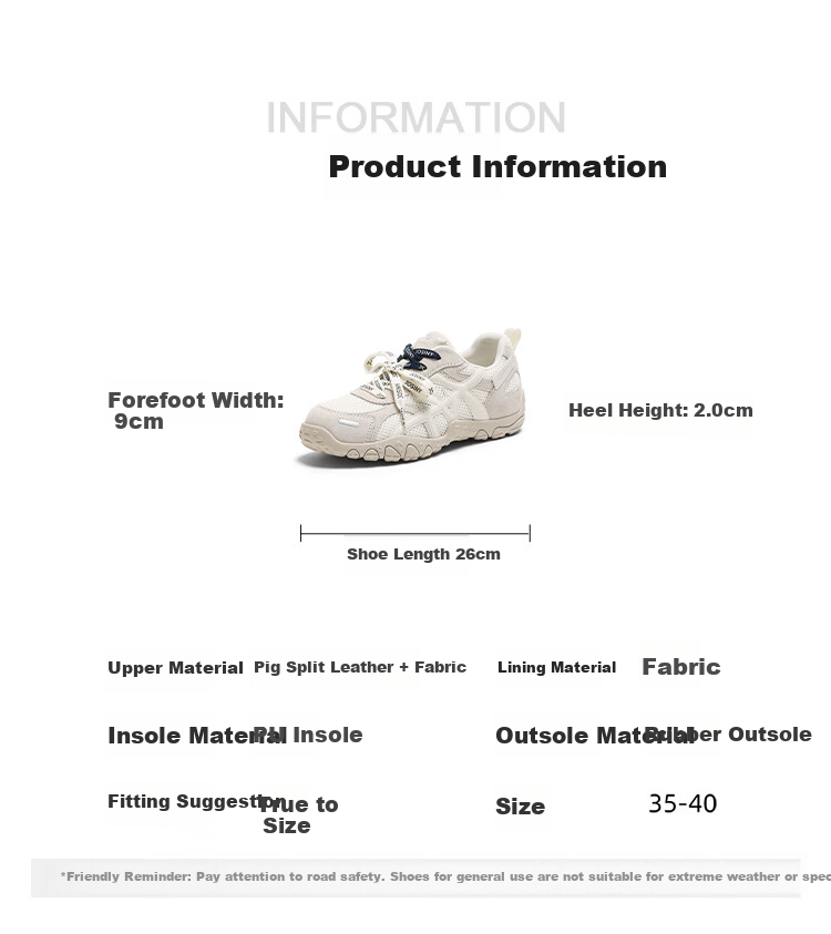 Zhuoshini Women's Training Shoes 2026 New Spring Popular Versatile White Breathable Sports Shoes Beige Size 36 7