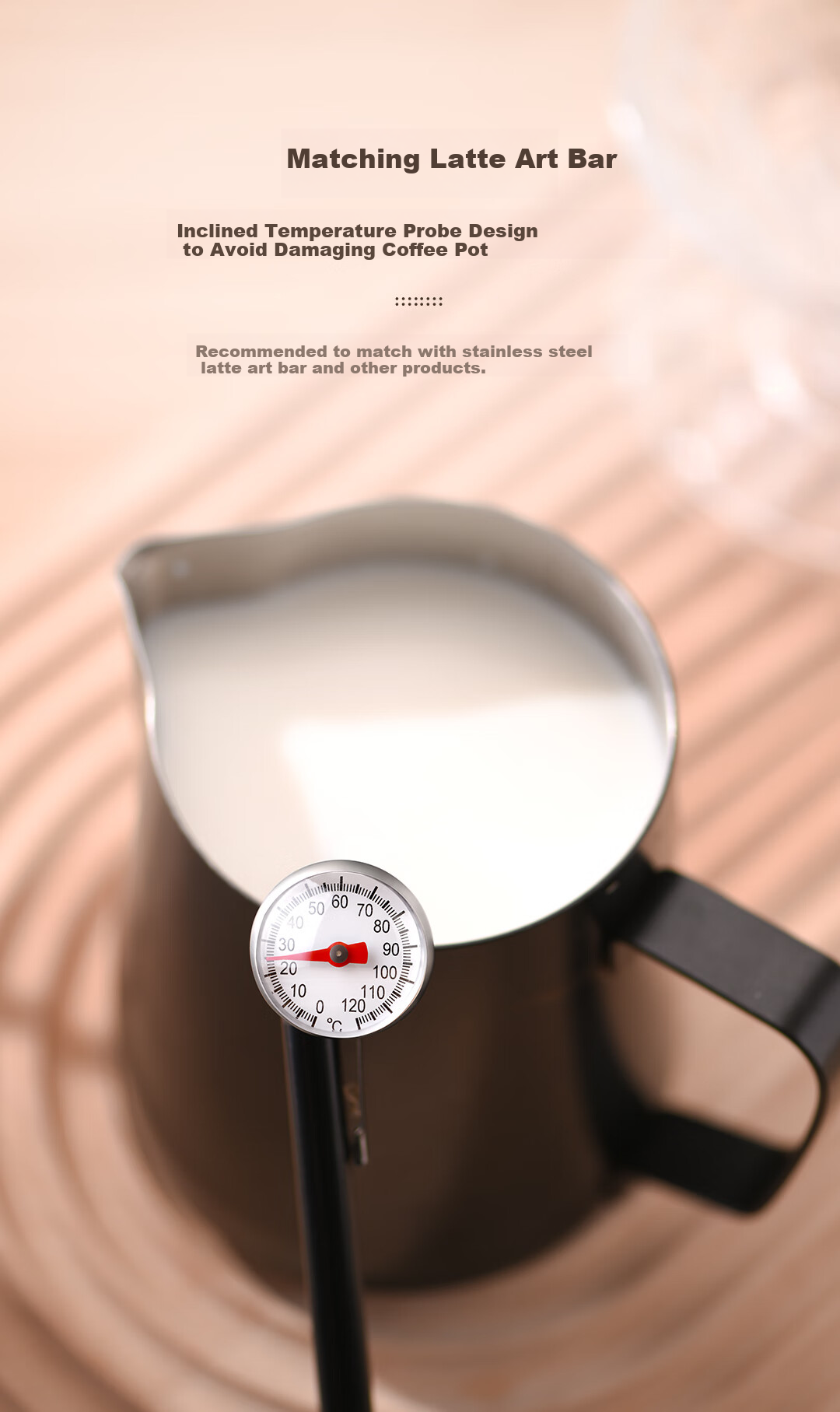 CLITON Pour-Over Coffee Thermometer Probe Adjustable Electronic Temperature Needle for Milk Coffee Latte Art Stainless Steel Water Thermometer 3