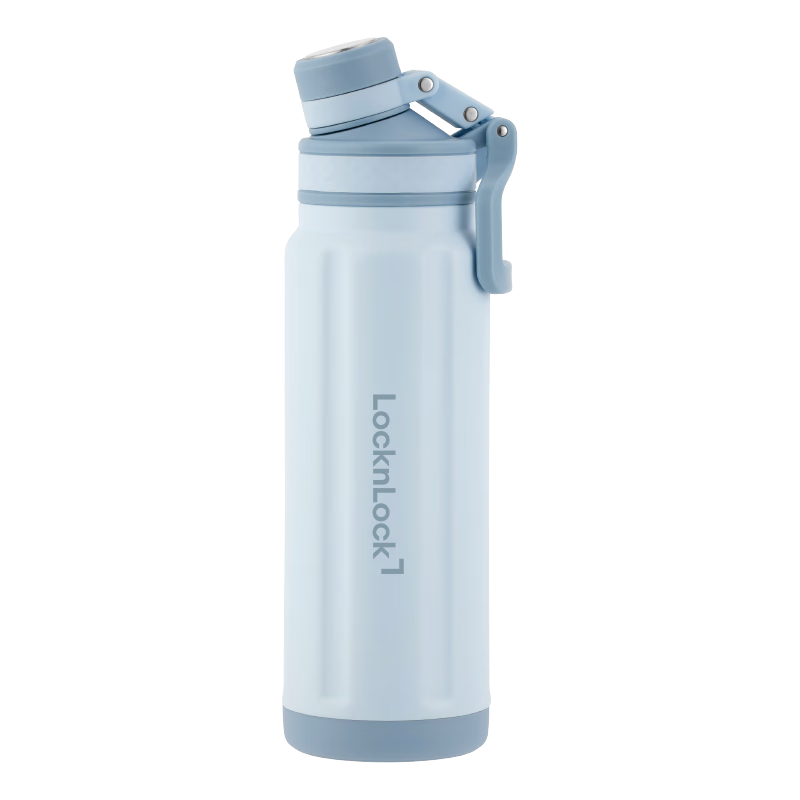 LOCK&LOCK Explore 316L Insulated Thermal Flask Outdoor Portable Large Capacity Water Bottle 800ml Blue