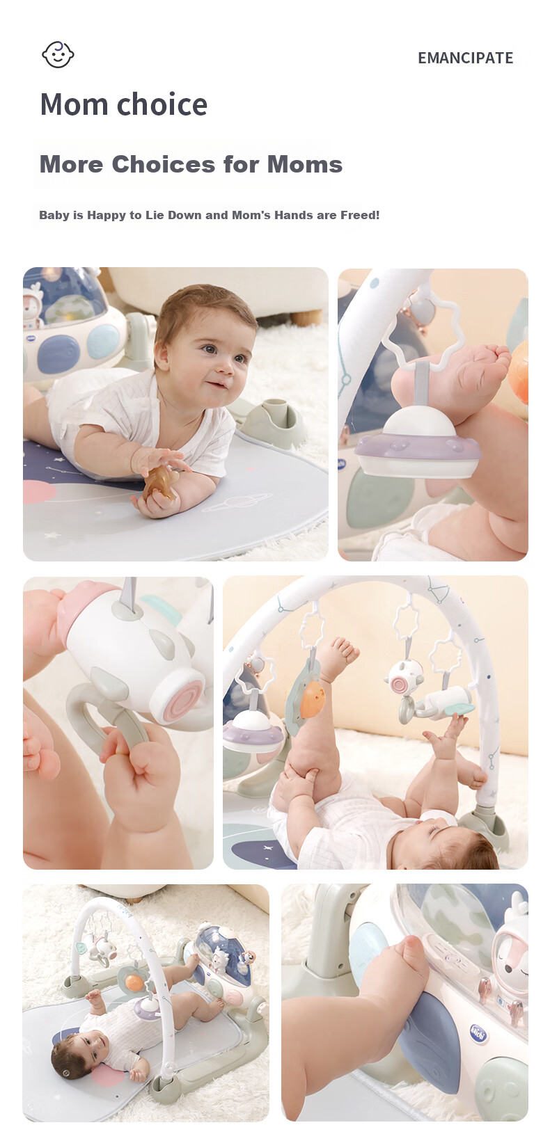 Karcher Little Lion Baby Fitness Frame Foot Piano Newborn Gift 0-1 Year Old Educational Toy Full Moon Present 7