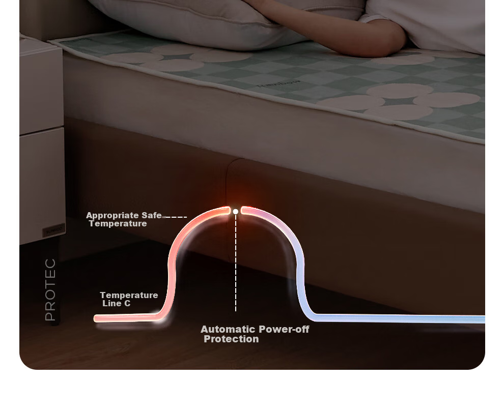 Caihongshenghuo [High Temperature Power-Off] Single-Person Single-Control Non-Woven Electric Heating Blanket Mattress Pad, 1.5*0.7 Meters, Suitable for Dormitory Use 10