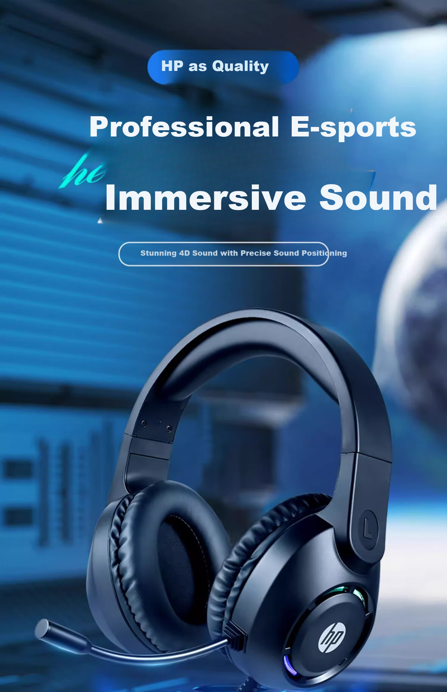 HP Headphones, Over-Ear, for Computer And Laptop Gaming, Voice Communication, Listening Practice, Online Classes, Office Work, Training, Study, Wired Telephone Headset, Two-In Tape-C 3