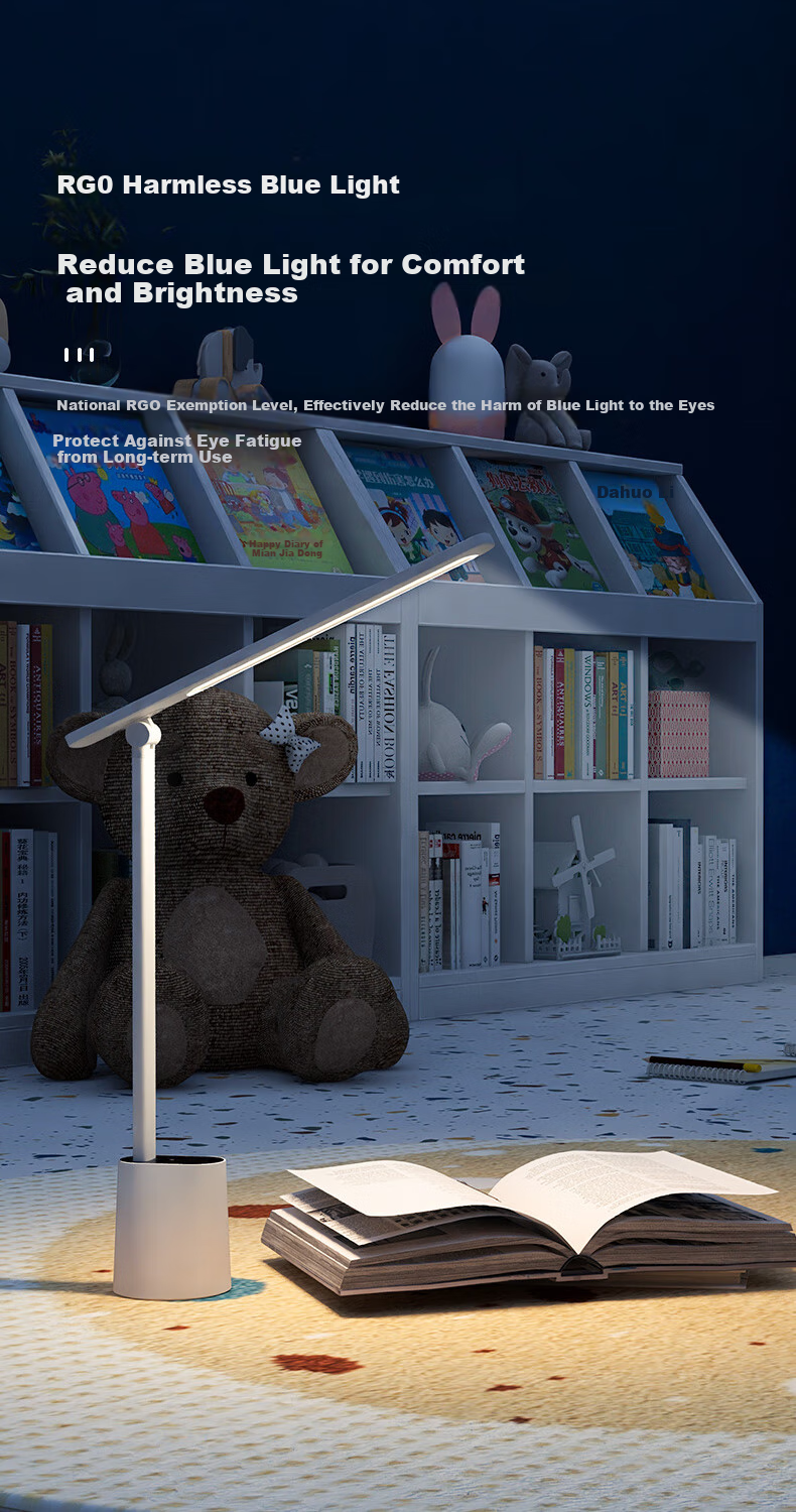 Midea National AA Luminous Efficacy Student Study Desk Lamp Children's Eye-Friendly Bedroom Dormitory Home Desk Reading Bedside Lamp Rechargeable Model 8