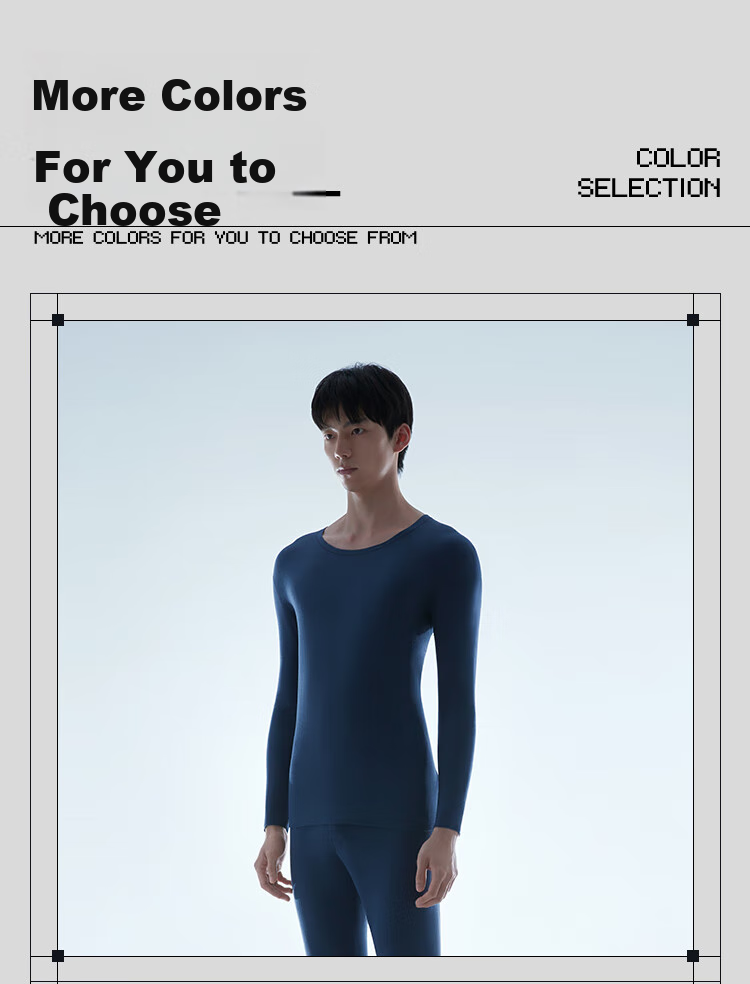 HLA [Xiaohuo-3 Fenhuo] Thermal Underwear for Men, New Style 2026 Double-Sided Fleece 230g Patch Autumn Top And Bottom Set 14