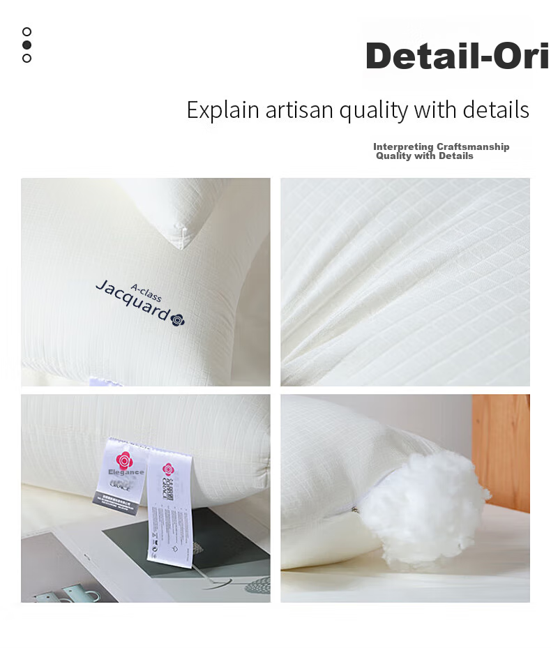 Grace Pure Cotton Grade A Pillow, Hotel-Grade Feather And Down Pillow Core, Washable Pillow, Fiber Soft Pillow Core, One Pair 12