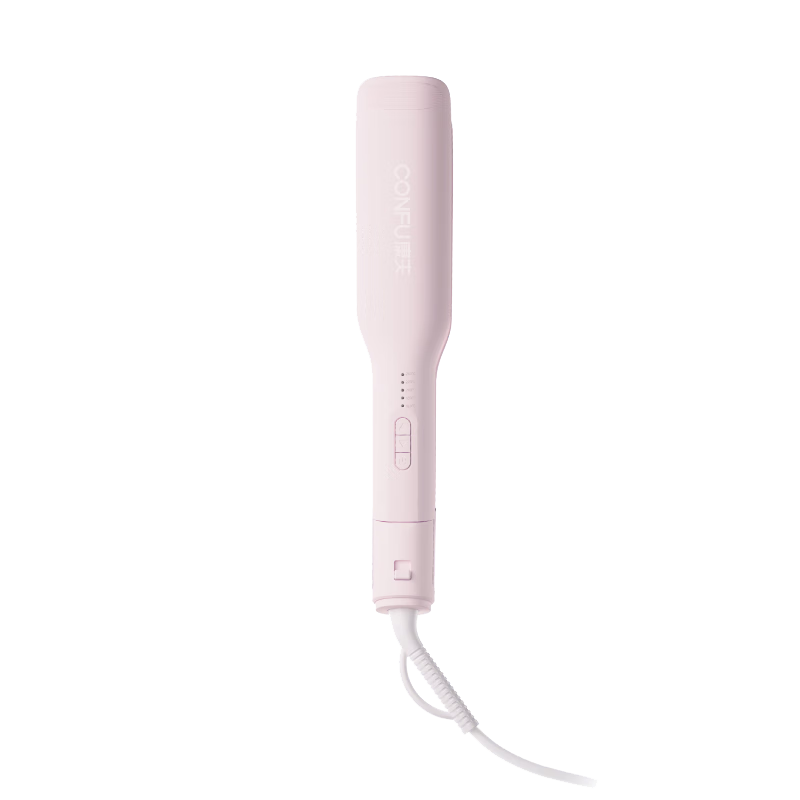 CONFU Electric Curling Iron L2 Pink - Negative Ion Hair Care, Voluminous Large Waves, Anti-Scald, Korean Style Lazy Curling Wand, Birthday Gift