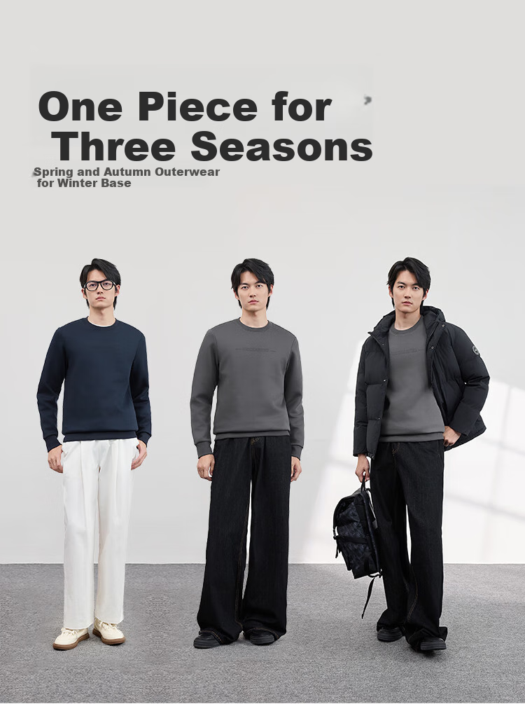 JD Original [Skin-Friendly Air Layer] Men's Sweatshirt Jacket, Spring And Autumn New Casual Long-Sleeve Menswear T-Shirt, Deep Navy Blue, M 8