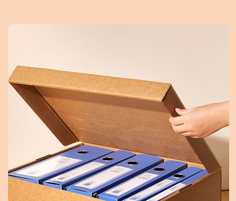 Deli Accounting Voucher Box File Box Three-Layer Thickened Cardboard Box Financial Voucher Invoice Document Storage Box Large Size 5-Pack PA123 11