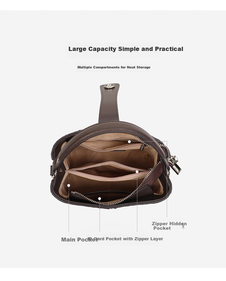 Aiqinghai Leather Handbag, Women's Crossbody Bucket Bag, Shoulder Tote Bag, Stylish Birthday Mother's Day Gift, Practical Present for Mom 5