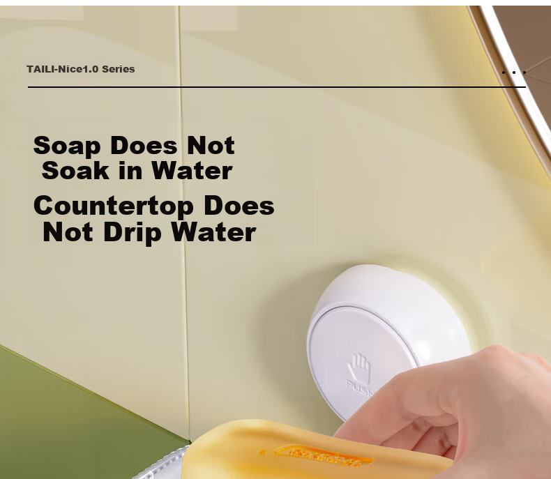 Taili [Best-Selling No.1] Wall-Mounted Soap Dish, Bathroom Suction Cup Holder, No-Drill Storage Rack with Drainage, Double-Layer 4