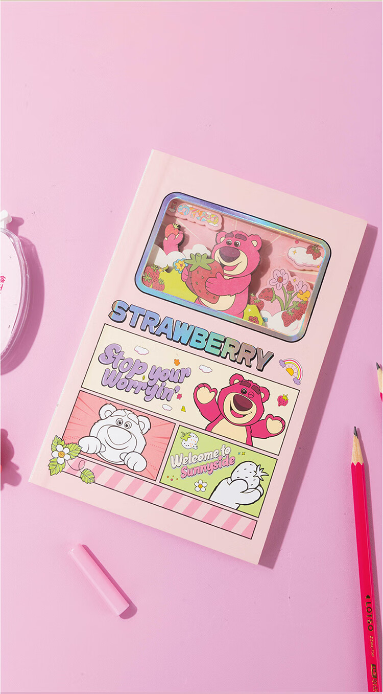 Disney 3D Cartoon Notebook Student High-Value Journal Thick Cute Fun Diary Creative Gift Alien A75093-T1 2