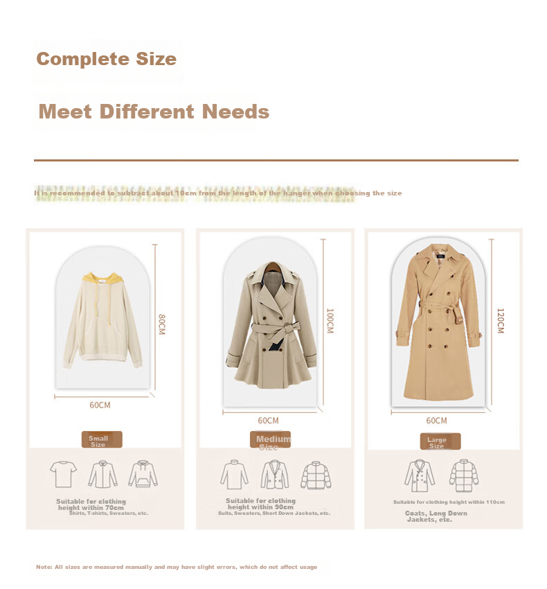 Miaoxinsi Transparent Clothing Dust Cover, Hanging-Style Garment Dust Bag, Washable, Thickened Suit Jacket, Down Jacket Protective Cover 12