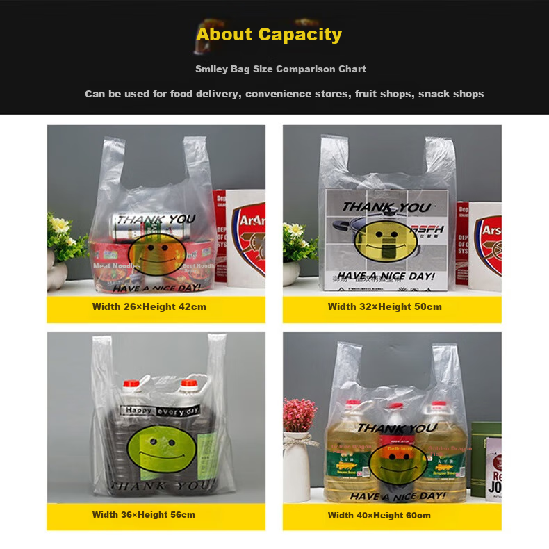 Dengbi Plastic Bags, Thickened Eco-Friendly Biodegradable Vest-Style Bags, Supermarket Shopping Bags, Grocery Packaging Bags, 40*60cm, 100 Pieces 2