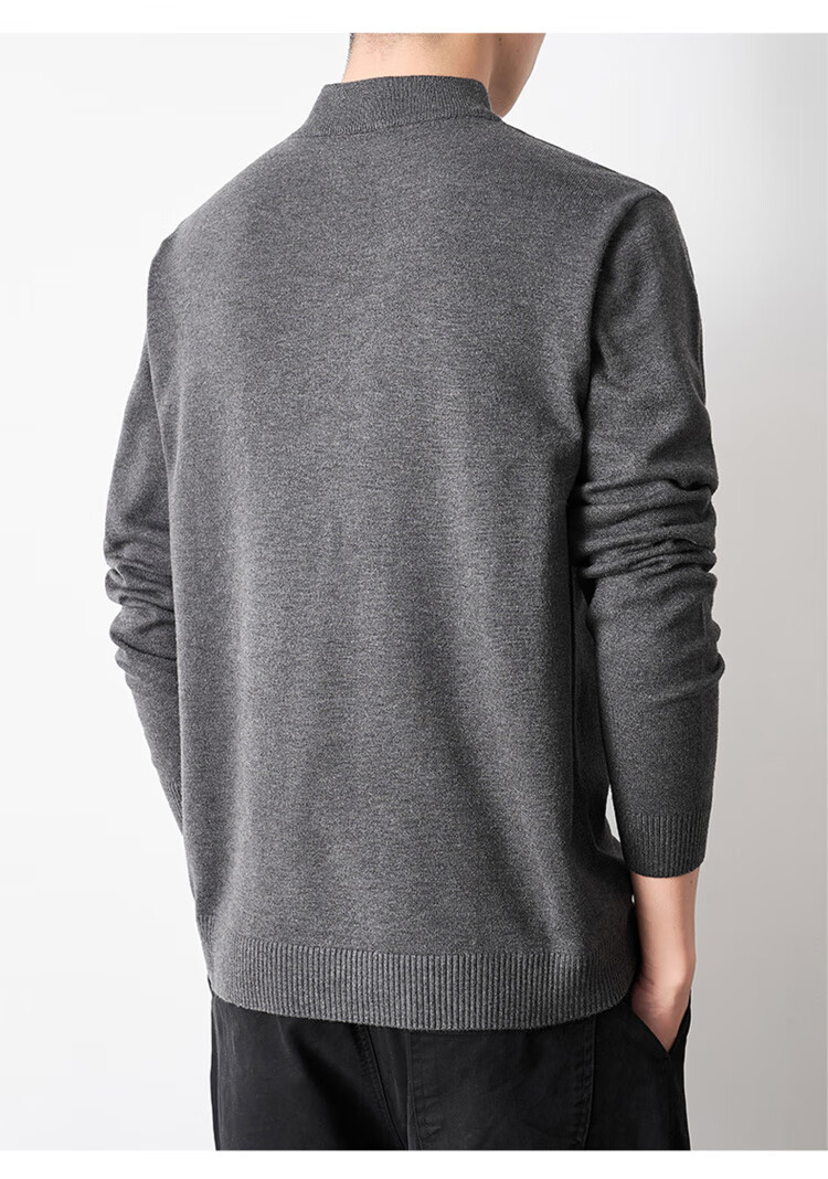 JEEP Men's Winter Sweater Half Turtleneck Knit Thermal Base Layer Black 4XL 5
