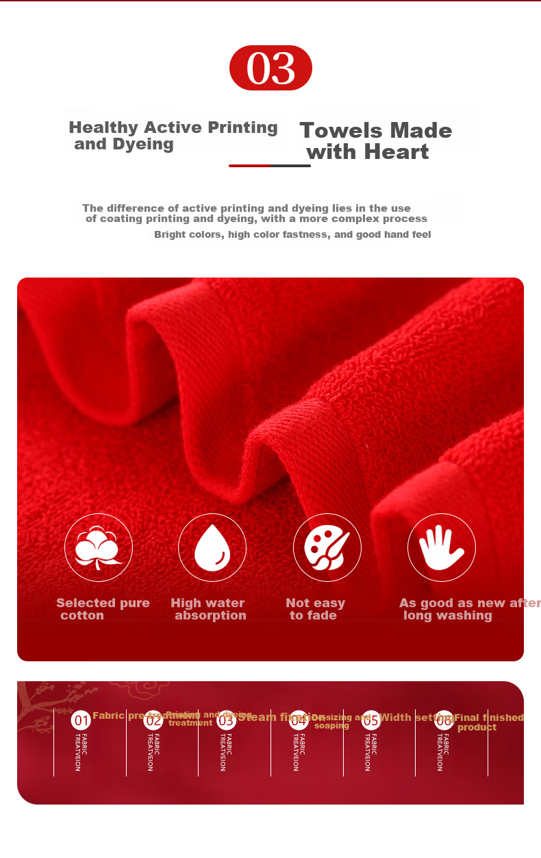 Hengyuanxiang Wedding Towels, Red Cotton Couple's Bridal Towels Gift Box Set, Wedding Return Gift, Wedding Favor 4