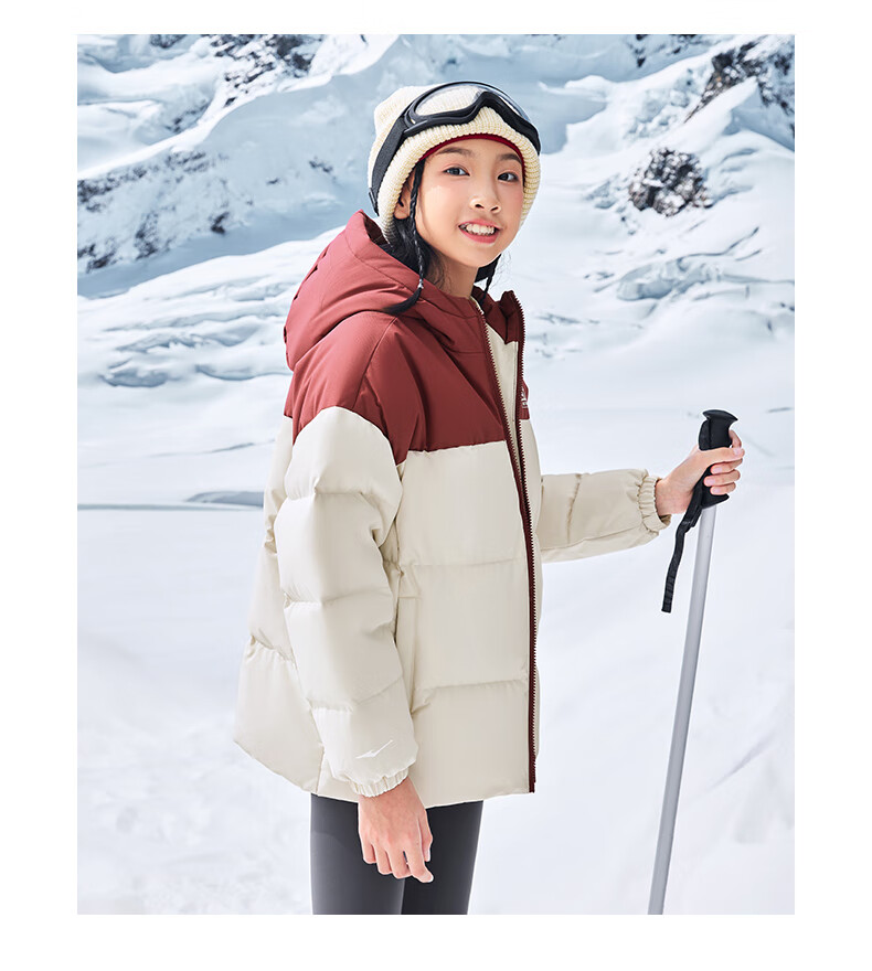 ERKE Kids Winter Warm Cotton Jacket Children's Down Coat Coconut Milk Coffee 150 37