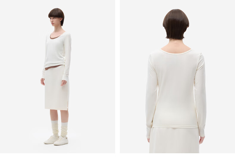 Bananain Liu Haocun Edition Thermal Skin 301 + Women's Warm Cotton-Feel Antibacterial Moisture-Wicking Thermal Underwear Autumn Base Shirt 21