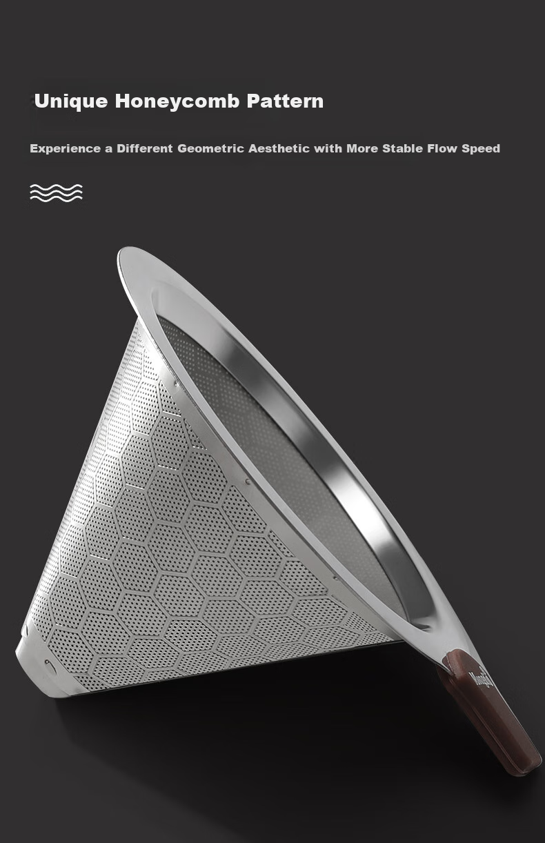 Mongdio Coffee Filter, Ultra-Fine Mesh, Stainless Steel Pour-Over Coffee Filter Cup, Paperless Coffee Filter, Coffee Grounds Funnel, 800 Mesh 6